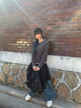 26SS★ [BAONHAUS] Crea Flower Layered Hoodie
