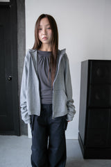 rough slub hoodie zip-up(4colors)