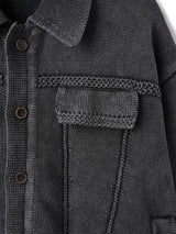Washing trucker cardigan 2color