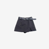 レアニサイドスリットウールスカート (Belt Set)