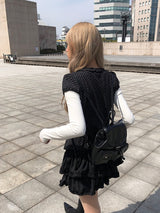 フリルティアードバンドミニスカート