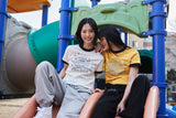ユニバーサルプリント ½Tシャツ (ivory/navy)
