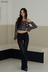 black jeans bootcut denim pants