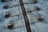 Eira Military Button Denim Jacket