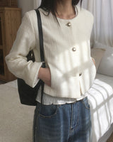 Becche silver button tweed jacket