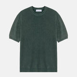 ASCLO ピグメントリブラウンド半袖ニット (5color)