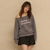 MELLOW DREAM Off Shoulder Sweatshirt
