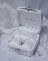 [(G)I-DLE Shuhua Necklace] ミスティックバタフラインレイヤードネックレス - Silver color