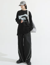 Curve line nylon pants