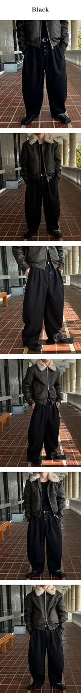 [F/W] Wool curve button pants(2color)