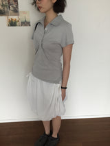 Shirring Dot Collar T-Shirt (3color)
