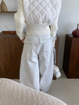 Steel Frame Metal Stud Balloon Fit Wide Long Pants (2 colors)