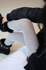 mini dot line tights (gray)
