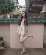 Sequin Satin Dress - Pink