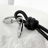ss-Volume leather rope keyRing_black