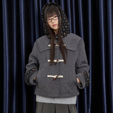 ドットダッフルクロップコート
