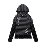 ミュージックレイヤードフーディTシャツ