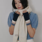 Bubble Boucle Knit Muffler (Cream)