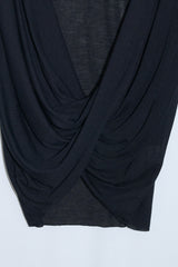 Dual-Way Layered Wrap Top (Black)