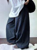 LINEN VIVID STRIPE WIDE PANTS 🩵🍰🌴🤎🖤5COLOR