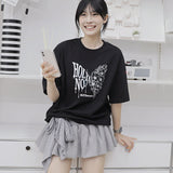 ブルーム バタフライ オーバーフィット 半袖Tシャツ_BLACK