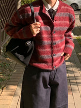One Block Jacquard Brush Cardigan