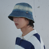 ヴィンテージ ブリーチング デニム バケットハット(Dark Blue Denim)