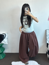 ダウンピンタックバルーンコットンソフティーロングパンツ 🩶🤎🖤3COLOR