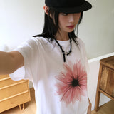 ソミ フラワープリント オーバーサイズフィット半袖Tシャツ