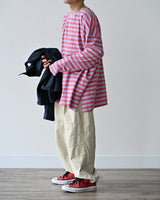 BHNY LOOSE FIT SLIT STRIPED LONG SLEEVE T-SHIRT