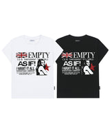 アズイフギャルズグラフィックキャップスリーブTシャツ - ブラック