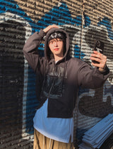 Winnie crop two way hoodie zip-up