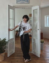 ハッピーピクチャープリンティング半袖Tシャツ