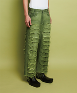 DYEING RIPPED BOOT CUT PANTS