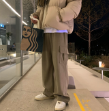 [In-house production]  ファーストコーデュロイカーゴストリングワイドパンツ