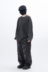 Cell Stone Washed Waffle Long Sleeve T-Shirt