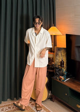 Vir Style Drug Crop Pink Slacks