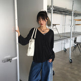 Tier V-neck Loose Fit Long Cardigan