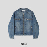 Motorick cut-out patch biker denim jacket
