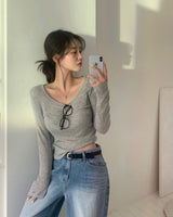 [BELLIDE MADE] 8 colors テンセルレイヤードUネックTシャツ