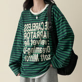 Rosé color Dangara color matching lettering loose fit long sleeve tee 