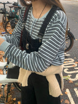 [MADE] [Planning] Slits Stripe Round Cardigan