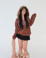 Suede cancan skirt pantskirt