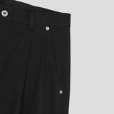 A-line Curved Wide Cotton Pants 3COLOR
