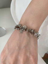 silver spiral@water drop bracelet
