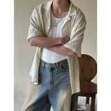 [UNISEX] Fabric see through open kara shirts (2color)