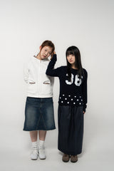 1/2 ポケットパッチワークフーディジップアップ (WHITE)