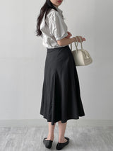 Zico Nylon Pintuck Midi Skirt