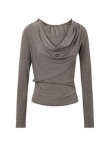 Cozy Soft Shirring Long Sleeve T-shirt