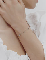 26SS★ Essence Silver (W) Moissanite Flower Dainty Bracelet